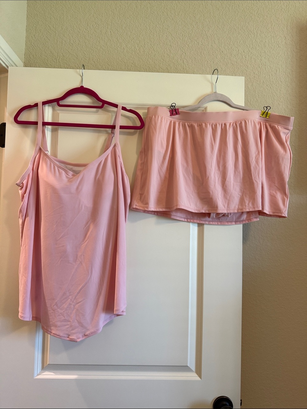 Women's Light Pink Swim Tankini & skirt Set